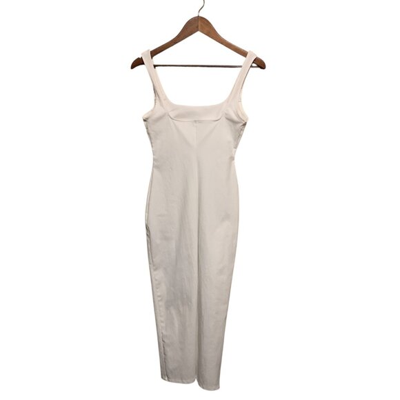 ZARA Women's Dress White Sleeveless Midi Bodycon Square Neckline Stretch S Y2K - Picture 7 of 16